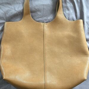 Tan Leather Tote Bag